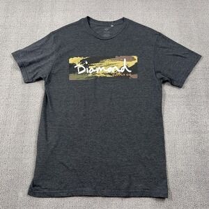 Diamond Supply Shirt Adult Medium Gray Short Sleeve Casual Outdoor Men's